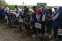 CINTA ALAM: Komunitas Harmoni Abadi Sejati menggelar aksi tanam mangrove di kawasan TPM Pantai Labuhan, Bangkalan, Sabtu (18/04/2026). (Fadel Abu Aufa for radarpantura.id)